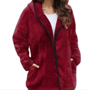 Charmgo Womens Teddy Style Hooded Jacket L